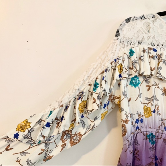 NWT GIMMICKS by BKE Pleated Ruffle Ombre Kimono - Picture 11 of 12